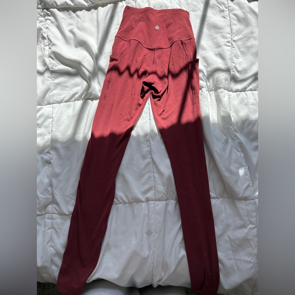 red wonder train lululemon leggings
